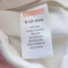 CONJUNTO - GYMBOREE - TALLE 6 A 12 MESES - SER X2 PIEZAS (JARDINERO Y BODY) ROSA Y BLANCO - tienda online