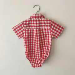 BODY CAMISA MC - PIOPPA - TALLE 6 MESES - A CUADROS ROJA - comprar online