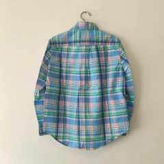 CAMISA - RALPH LAUREN - TALLE 4 AÑOS - A CUADROS CELESTE Y VERDE en internet