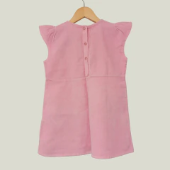 VESTIDO - OWOKO - TALLE 4 AÑOS - CORDEROY ROSA MOTIVO PAJARITO - PilchaGo