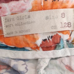 SHORT - ZARA - TALLE 8 AÑOS - BLANCO MOTIVO FLORES - PilchaGo