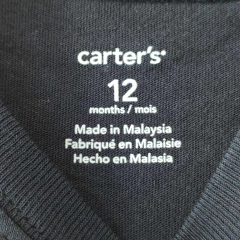 Imagen de REMERA - CARTER'S - TALLE 12 MESES - NEGRO CON LEYENDA