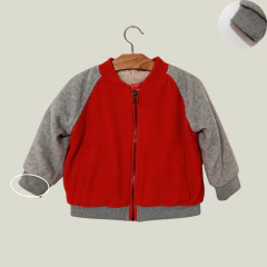 CAMPERA - PAULA CAHEN D'ANVERS - TALLE 12 MESES - POLAR ROJO Y GRIS CON PELUCHE INTERIOR - tienda online