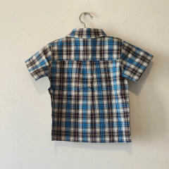 CAMISA - CARTER'S - TALLE 3 MESES - A CUADROS CELESTE Y MARRÓN en internet