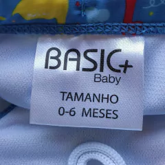 MALLA - BASIC BABY - TALLE 0 A 6 MESES - AZUL MOTIVO DINOSAURIOS - PilchaGo