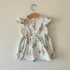 VESTIDO MC - CARTER´S - TALLE 12 MESES - BLANCO MOTIVO FLORES