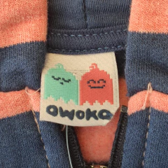 CAMPERA LIVIANA - OWOKO - TALLE 24 MESES - A RAYAS ROSA Y AZUL