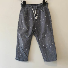 PANTALÓN - H&M - TALLE 12 A 18 MESES - CORDEROY GRIS MOTIVO CORAZONES - comprar online