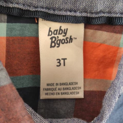 CAMISA - OSHKOSH - TALLE 3 AÑOS - A CUADROS NARANJA Y AZUL - PilchaGo