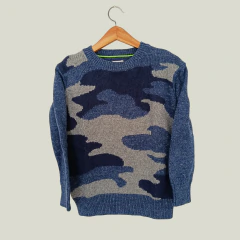 SWEATER - GAP - TALLE 4 AÑOS - CAMUFLADO AZUL