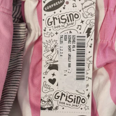 SHORT - GRISINO - TALLE 4 AÑOS - A RAYAS BLANCO Y ROSA - PilchaGo