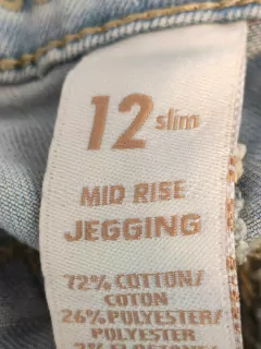 PANTALÓN - JUSTICE - TALLE 12 AÑOS - JEAN AZUL ELASTIZADO - PilchaGo