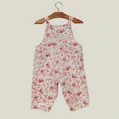 JARDINERO - BABYCOTTONS - TALLE 9 MESES - BLANCO MOTIVO FLORES