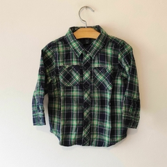 CAMISA ML - GAP - TALLE 18 A 24 MESES - A CUADROS VERDE Y AZUL