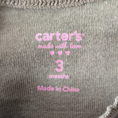 BODY - CARTER'S - TALLE 3 MESES - MARRÓN CON LEYENDA - PilchaGo