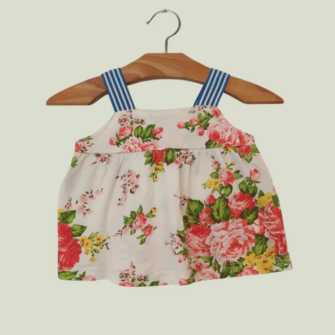 BLUSA - LITTLE AKIABARA - TALLE 3 MESES - BLANCO MOTIVO FLORES - comprar online