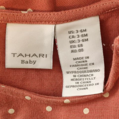VESTIDO - TAHARI - TALLE 3 A 6 MESES - SALMON MOTIVO LUNARES - PilchaGo