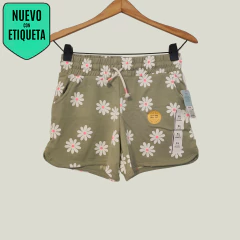 SHORT - CAT & JACK - TALLE 14 AÑOS - VERDE MOTIVO FLORES - comprar online