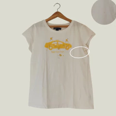 REMERA - GAP - TALLE 12 AÑOS - BLANCO MOTIVO AUTO - tienda online