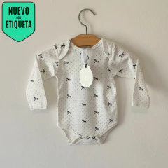 BODY ML - LITTLE AKIABARA - TALLE 3 MESES - BLANCO A LUNARES - comprar online
