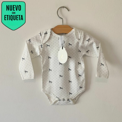 BODY ML - LITTLE AKIABARA - TALLE 3 MESES - BLANCO A LUNARES - comprar online
