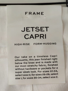 Imagen de PANTALÓN CAPRI JEAN - FRAME - TALLE 14 A 16 AÑOS - BLANCO CON SPANDEX