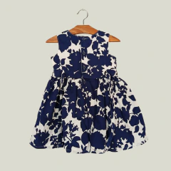 VESTIDO - CARTER'S - TALLE 12 MESES - BLANCO Y AZUL MOTIVO FLORES - comprar online