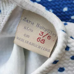 VESTIDO - ZARA - TALLE 3 A 6 MESES - AZUL Y BLANCO CON LUNARES en internet