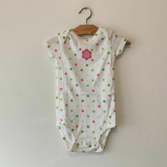 BODY - CARTER'S - TALLE 6 MESES - A LUNARES ROSA Y VERDE MOTIVO FLOR - comprar online