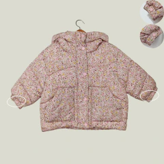 CAMPERA ABRIGO - ZARA - TALLE 2 AÑOS - BEIGE FLOREADO