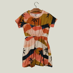 VESTIDO - RIP CURL - TALLE 6 AÑOS - MULTICOLOR MOTIVO PALMERAS