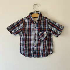 CAMISA - PAULA CAHEN D'ANVERS - TALLE 4 AÑOS - A CUADROS AZUL Y ROJO
