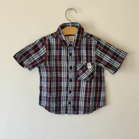 CAMISA - PAULA CAHEN D'ANVERS - TALLE 4 AÑOS - A CUADROS AZUL Y ROJO