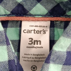 CAMISA - CARTER'S - TALLE 3 MESES - A CUADROS AZUL Y VERDE en internet