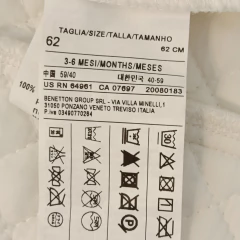 CAMPERA - BENETTON - TALLE 3 A 6 MESES - BLANCO - PilchaGo