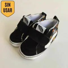 ZAPATILLAS - VANS - TALLE AR 17 - NEGRO MOTIVO VARIOS