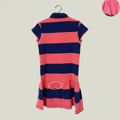 VESTIDO - CARTER'S - TALLE 5 AÑOS - PIQUÉ A RAYAS AZUL Y ROSA - PilchaGo