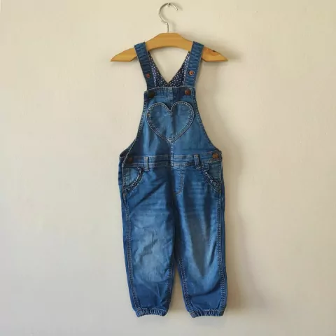 JARDINERO - H&M - TALLE 12 A 18 MESES - JEAN AZUL