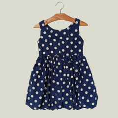 VESTIDO - GIRLS - TALLE 12 MESES - AZUL A LUNARES BLANCO - comprar online
