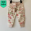 PANTALÓN - LITTLE AKIABARA - TALLE 12 MESES - MANTECA MOTIVO FLORES - comprar online