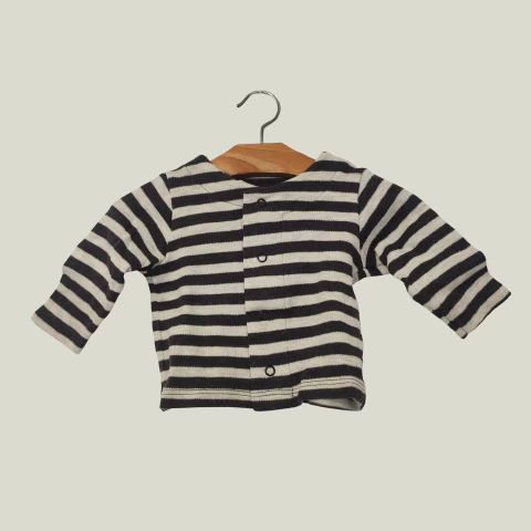 SAQUITO - OWOKO - TALLE 3 MESES - A RAYAS BLANCO Y NEGRO - comprar online