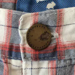 SHORT - BABYCOTTONS - TALLE 6 MESES - CUADROS ROJO Y AZUL - comprar online