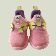 ZAPATILLAS - ADIDAS - TALLE AR 20 - ROSA Y AMARILLO MOTIVO LEGO