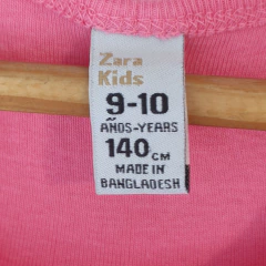 MUSCULOSA - ZARA - TALLE 9 A 10 AÑOS - ROSA - PilchaGo