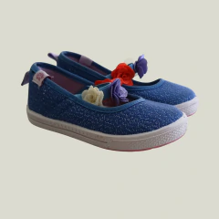 BALERINAS - JAGUAR - TALLE AR 24 - AZUL MOTIVO FLORES - PilchaGo