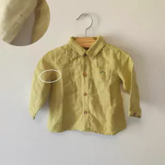 CAMISA - NANOS - TALLE 9 MESES - VERDE LIMA - PilchaGo