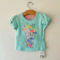 CONJUNTO - MOTHERCARE - TALLE 6 A 9 MESES - SET X2 PIEXAS (REMERA Y PANTALÓN) VERDE MOTIVO FLAMENCO - comprar online