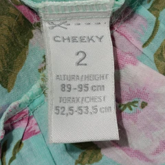 VESTIDO - CHEEKY - TALLE 2 AÑOS - VERDE MOTIVO FLORES en internet