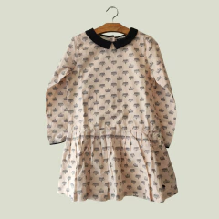 VESTIDO - LITTLE AKIABARA - TALLE 6 AÑOS - ROSA MOTIVO CORONAS - comprar online