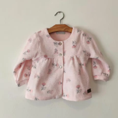 SAQUITO - MIMO - TALLE 9 A 12 MESES - POLAR ROSA MOTIVO FLORES - comprar online